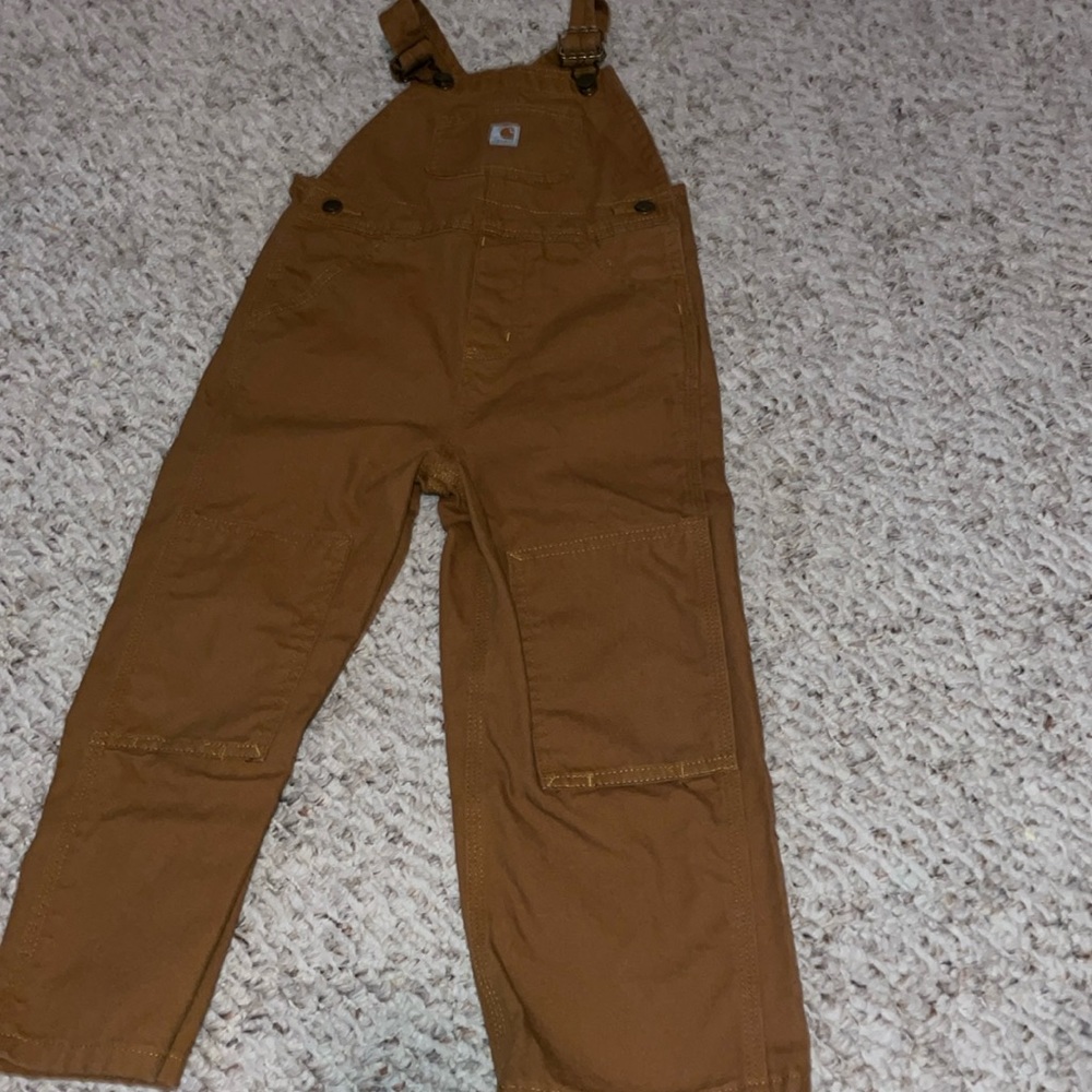 EUC tan 4T carhartt overalls